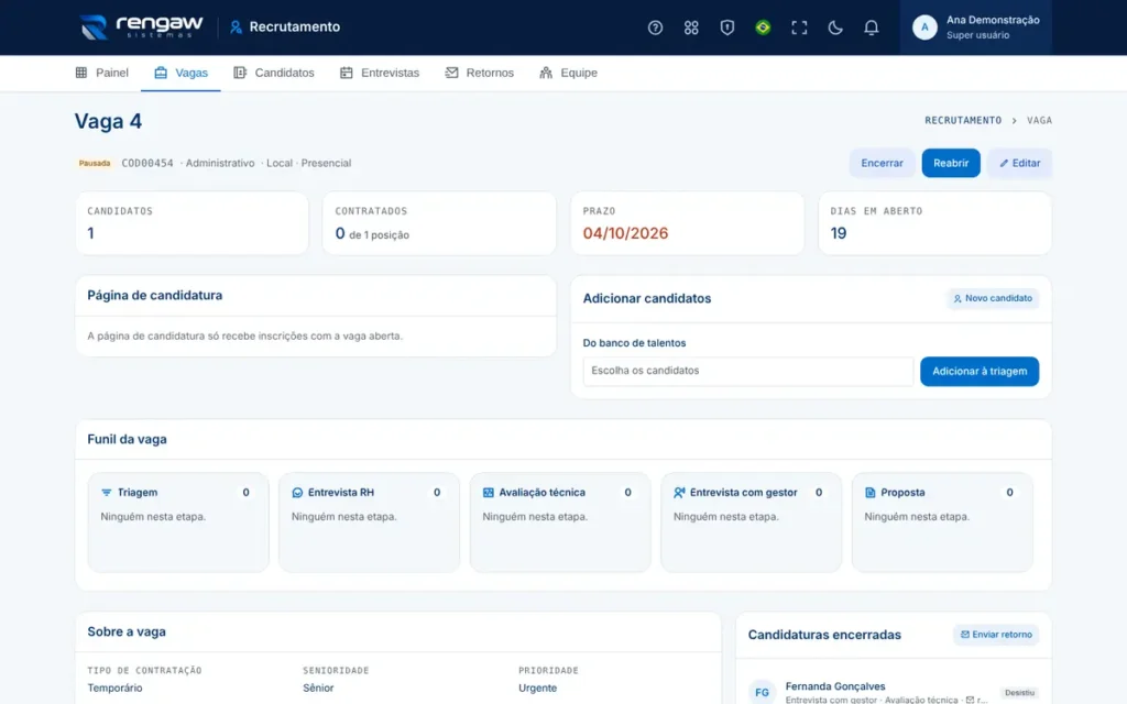 App Recrutamento, tela Vaga 4