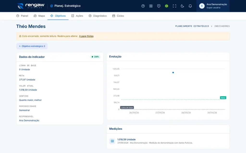 App Planejamento estratégico, tela Théo Mendes