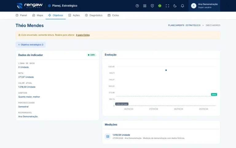 App Planejamento estratégico, tela Théo Mendes