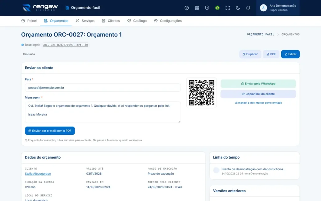 App Orçamento fácil, tela ORC-0027