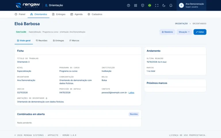 App Orientação, tela Eloá Barbosa