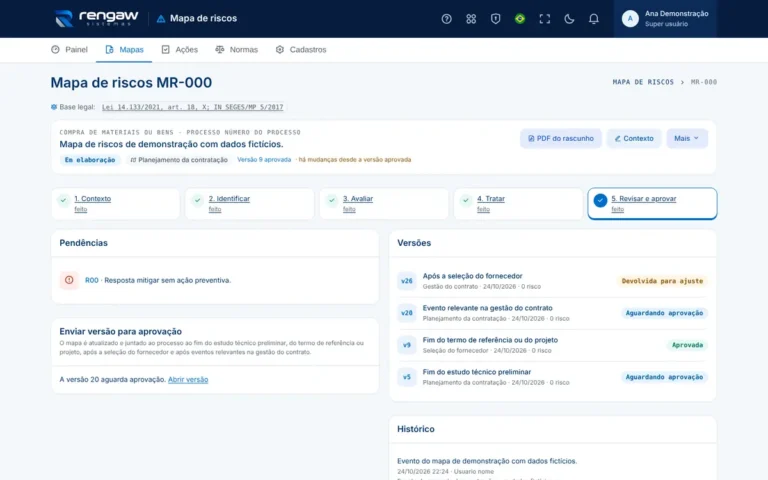 App Mapa de riscos, tela MR-000