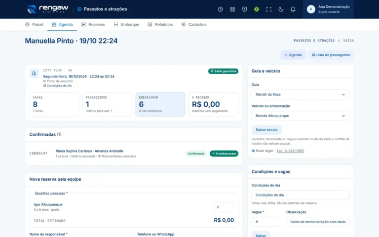 App Passeios e atrações, tela Manuella Pinto